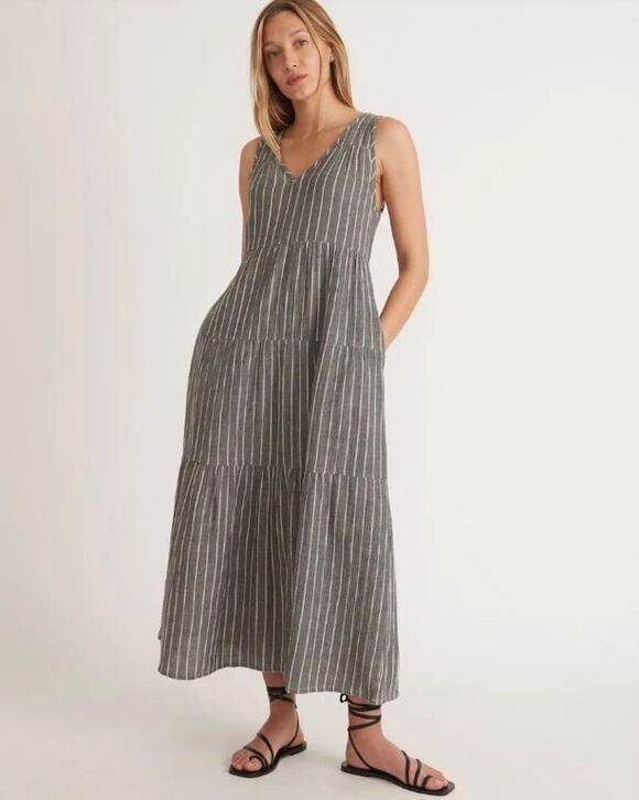 Marine Layer Dresses & Skirts - Marine Layer Corinne Striped Maxi Dress Gray Small
